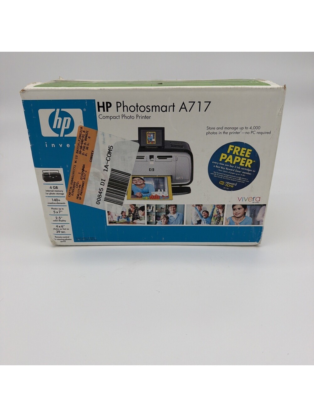 GENUINE HP PHOTOSMART A717 COMPACT PHOTO PRINTER UNUSED IN BOX